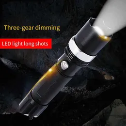 Zaklampen Sterk licht Multifunctionele aluminiumlegering Zoom Opladen Huishoudelijke verlichting Outdoor Camping LED Kleine zaklamp HKD230902