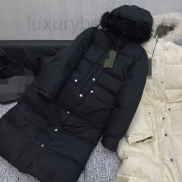 Women's Down Parkas designer mode, avslappnad, stor ficka, lätt, varm och bekväm lapptäcke, lambhair huva ner jacka, medellängd jacka rjqa