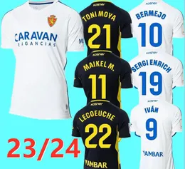 23 24 24 REAL ZARAGOZA FRAN GAZZ KALL SOCCERYYYYS ZAPATER 2023 2024 JERSEY POMBO Shinji Kagawa Football Shirts Guti Javi Ros Men Kids L. Suarez Camiseta de Futbol Home 666