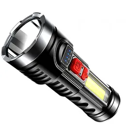 Fackly-led specialkrafter Flashlight USB-laddningsbara långskott mini ficklampa bärbar multifunktionshushållens nödljus HKD230902