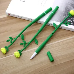 Silikon Creative Cute Kawaii Flower Rose Gel Pen Stationery School Office levererar söta ganska vackra pennor