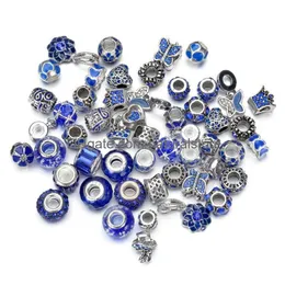 Alaşım 50pcs/lot kristal cam boncuklar izole moda bileklik kolye aksesuarları diy 10 renk damla teslimat takılar gevşek dhymq