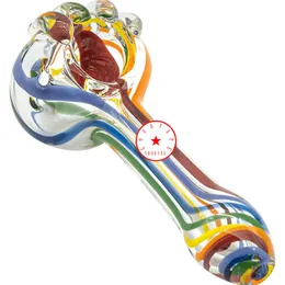 Último colorido Rainbow Ripper Pyrex Tubos de mano de vidrio grueso Filtro portátil Hierba Tabaco Cuchara Tazón Fumar Bong Titular Innovador tubo de soporte para cigarrillos