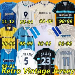 Marseilles Maillot de Foot Drogba L.Blanc Retro Soccer Jersey 1990 1991 1992 1993 1998 1999 2000 2003 2004 2005 Pires Vintage Football Shirt Boli Papin Ribery 65468