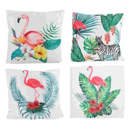 Pillow 4 Pcs S Sofa Flamingo Throw Pillowcase Covers Bolster Vintage Peach Skin Child