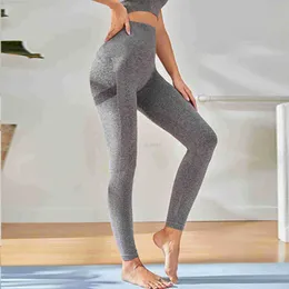 LL-AB326 Spodnie do jogi Ujście Upty biodra wysoka elastyczna dzianina fitness Szybki wyschnięcie oddychające sporty do jogi