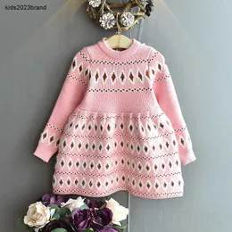 designer girl Dress Autumn Winter Baby Kids Knitted Bottoming Jacquard Long-Sleeved Stretch Slim Sweater Dresses