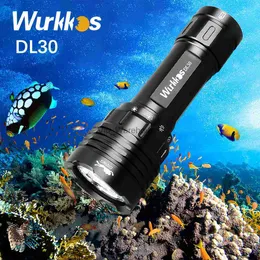 Torches Wurkkos DL30 Light 21700 LED LEDLIGHT Podwodny IPX-8 Wodoodporna pochodnia 3600 lm Triple LH351D Pierścień sterowania magnetycznym HKD230902