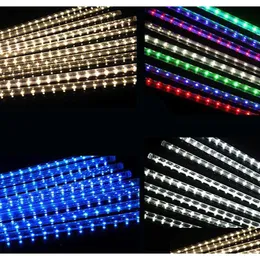 Christmas Decorations 2021 New 30/50/80Cm Meteor Shower Tube Outdoor Rain Light Waterproof 8 Tubes Led String For Party Drop Delivery Dh8Lm