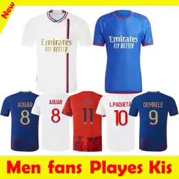 23 24 Maillot Lyones Soccer Jerseys 2023 2024 Olympique Lyonnais ol Digital Fourth Shirts Caqueret Tolisso Jeffinho Ol Aouar Men Football Shirt Kids Kits Kits