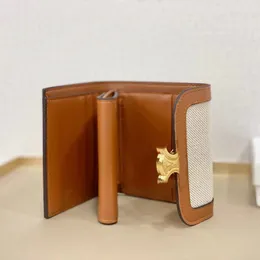 Läderplånböcker Luxury Short Triomphe Cuir Credit Card Holder Purse Påsar Gyllene hårdvara Kvinnor av Zippy Coin Purses Dust Bag Card Holder Bank