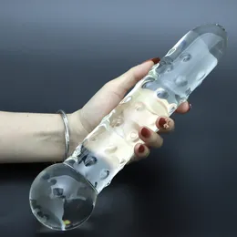 Vibratorer Crystal Butt Plug enorma punkterade glas Anal Dildo Sex Toys For Woman G SPOT MANA PROSTATA MASSAGE SEXY GROS TAILLE 230901