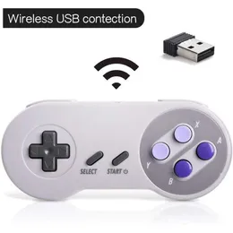 وحدات التحكم في اللعبة joysticks 2pcs/lot 2.4 GHz Wireless USB Controller متوافق مع Super Famicom Games Classic Joypad Joystick لنظام التشغيل Windows HKD230902