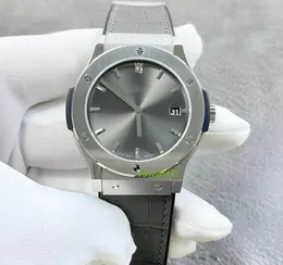 스위스 SW300 자동 힌지 운동 직경 42mm 회색 다이얼 사파이어 크리스탈 유리 천연 고무 벨트가 장착 된 남성 시계