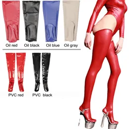 Sexy Socks Sale Women PU PVC Leather Stockings Plus Size High High Hosiery Patentleather 230901