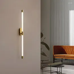Lampa ścienna minimalistyczne linie LED LED LED LIDY DIMMING Złoty czarny metal do salonu restauracja sypialnia stiars przejście