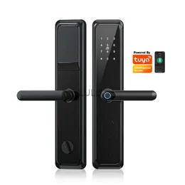 Door Locks TUYA Keyless Door Finger Fingerprint Entry Electric Smart Alexa Gate Locks Wifi Home Intelligent Lock 6068 Mortise HKD230902