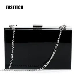 Evening Bags Black Acrylic Handbags Elegant Clutche Chain Party Prom Wedding Wallets Bridesmaid Purses 230901