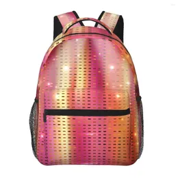 Backpack Women Men Disco Ball Pattern Travel Female Bag Male Laptop Book