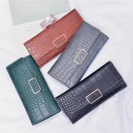 Wallets Serpentine Purse Women's Long Handheld Bag 2023 Tide Fashion Simple Three Fold Pu Leather Money Clip