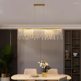 Lampade a sospensione Led Lampadario di cristallo creativo per sala da pranzo Lampada a sospensione design oro Decorazioni per la casa di lusso Illuminazione per interni 2023 Cristal Lustre