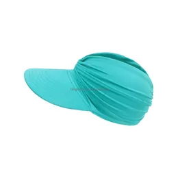 Visors Polyamide Sun Protect Wide Brim Sunhat Women Outdoor Summer Hat Open Top Hollow Cap Adt Visor Travel Seaside Beach Drop Deliver Dhedc