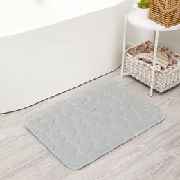 YUEXUAN Memory Foam Bath Mats Cobblestone Bathroom Rugs Water Absorbent Bath Mats for Bathroom Non Slip Soft Stone Machine Washable Bath Rugs 10 Colors, 40CMx60CM