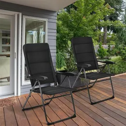 Kamp Mobilyaları VHPVHP PATIO Yemek Sandalyeleri Katlanır Katlanıyor Yatık Bahçe Geri Ayarlanabilir 2 PCS