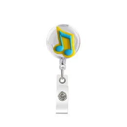 Porta biglietti da visita Simpatico porta badge retrattile in bobina - Etichetta con nome a clip con clip da cintura Bobine identificative per impiegati Medici musicali Nur Ot4Cr