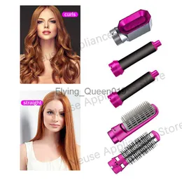 Elektriskt hårtork hårtork 5 i 1 Hot Comb Kit Wet and Dry Professional Curling Iron Hair Starten Styling Tool Hear Dryer Hushåll Borste HKD230902