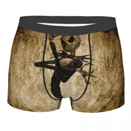 Underpants Sexy Boxer Shorts Panties Briefs Men Halloween Skeleton Jack Skull Underwear Breathable For Homme S-XXL