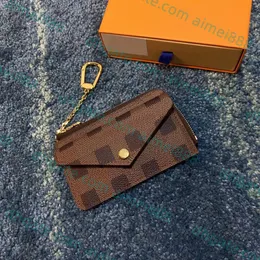 En kaliteli tasarımcı cüzdan kart tutucu çanta lüks kadınlar erkekler gerçek deri cüzdan mini zippy organizatör cüzdan dabriyaj para çantaları anahtar torbası pochette kutu