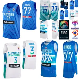 Drukowana koszykówka Słowenia 30 Zoran Dragic Jersey 10 Mike Tobey 6 Aleksej Nikolic 7 Klemen Prepelic Luka Doncic 77 32 Bine Propelic 27 Ziga Dimec 2023 Puchar Świata