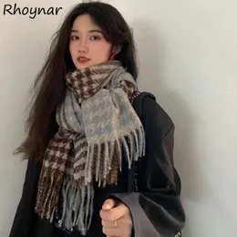 Scarves Scarves Women Ulzzang All-match Plaid Tender Elegant Winter Cozy Outdoors Couple Casual Fashion Y2k Vintage Young Warm Simple 230901