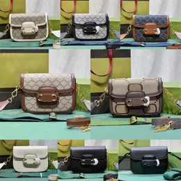 1955 Todas as séries ColorsHorsebit Designer Bag Womens Saddle Shoulder Bags Classic Crossbody Bolsa Unissex Messenger Pequenas Bolsas Totes