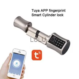 Serrures de porte Cylindre Bluetooth TUYA App mot de passe empreinte digitale serrure de porte intelligente clavier numérique Code serrure électrique sans clé Airbnb HKD230902