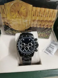 Z pudełkowymi męskymi zegarek automatyczny ruch mechaniczny ceramiczny ramka szafirowa szklana top seria M116519 Black Dial Pasp ze stali nierdzewnej zegarki zegarki dla mężczyzn 66