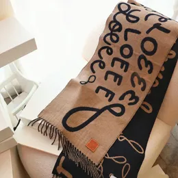 Wende-Designer-Schal für Damen, Wollschal, Buchstaben-Graffiti-Design für Herren, 65 x 180, Kaschmir, 2 Farben