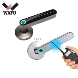 Door Locks Wafu WF-016 SMART LOCK FINGERPRINT APP OLOCKING KEYLESS INGÅNGAR Dörr BT-kompatibelt lösenord Handle Lock Support iOS/Android HKD230902