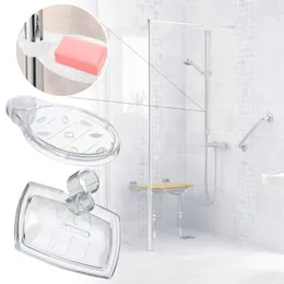 Badtillbehör Set Transparent Soap Dish Lifting Rod Dusch Column Storage Rack Multifunktionella arrangör Badrumstillbehör