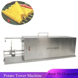 전기 나선형 슬라이서 자동 스트레치 감자 칩 효율적인 감자 타워 기계