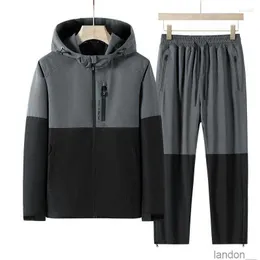 Men's Tracksuits 2023 Set Fashion Patch Casual Shell Jacket Two Piece Spring And Autumn Windproof