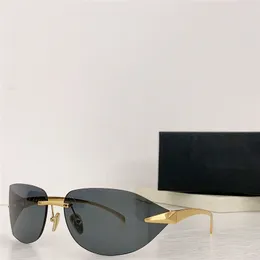 Neues modisches Design, ovale, umlaufende Aktiv-Sonnenbrille A56, randloser Rahmen, Metallbügel, einfacher und beliebter Stil, Outdoor-UV400-Schutzbrille