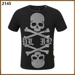 Новый стиль Phillip Plain Men T Рубашки Дизайнер PP Skull Diamond Trube The Rilbel Dollar Dollar Bear Tiger Brand Tee Высококачественные черепа Tops Tops PP21668