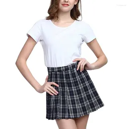 Skirts Women Pleat Skirt Harajuku Preppy Style Plaid Knitted Cute Japanese School Uniforms Ladies Jupe Kawaii