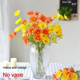 Decorative Flowers 48Cm Artificial White Daisy Flower Bouquet DIY Vase Home Garden Living Room Decoration Wedding Party Silk Fake Supplies