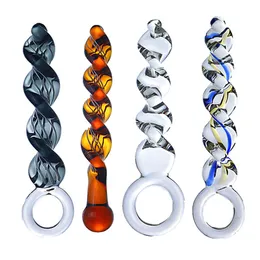 Wibratory Glass Spiral Stick Anal Wtyczka prostaty Massager Butt STimulacja pochwy Gspot Women Sex Toys dla mężczyzn 230901