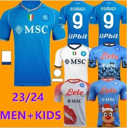 23 24 Sopoli Soccer Jerseys Maglia Naples 2023 2024 Zielinski Ангиасса Оливера Кваратселия детская футбольная рубашка Марадона Фабиан Зелински Дом в гостях Maillots de 66