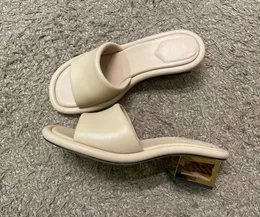 Women casual design slipper sandal Baguette nappa leather slide metal-logo mules sandals Women Wide-band Slides Cutout Metal Sculptural Heels flip flop 35-43box