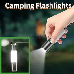 Antorchas Linterna LED superbrillante Tipo-C Luz recargable Hogar al aire libre Antorcha portátil Linterna para acampar con gancho Fuerte magnético HKD230902